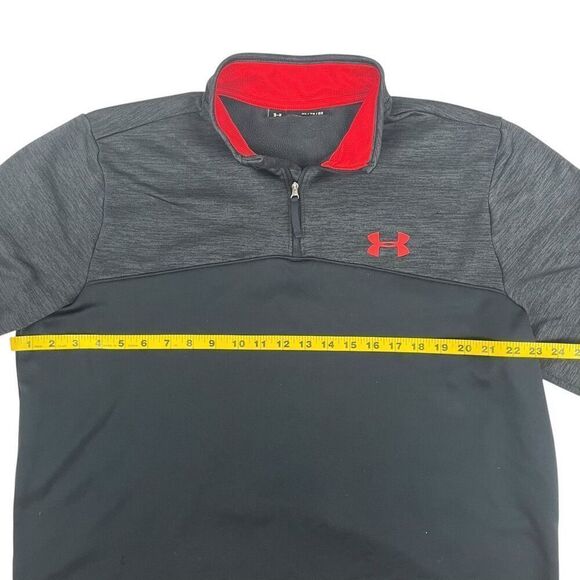 Under Armour Mens Loose Cold Gear Quarter Zip Pullover Sweatshirt Gray Size XL - Picture 5 of 12